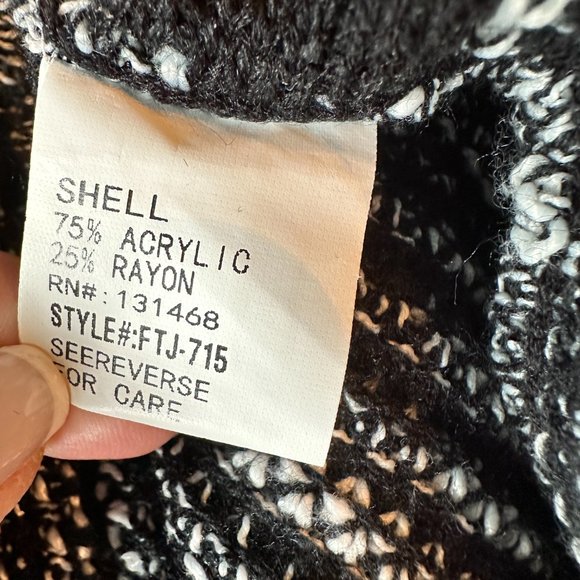 Black and White Chanel Style Blazer Sweater - Picture 9 of 10